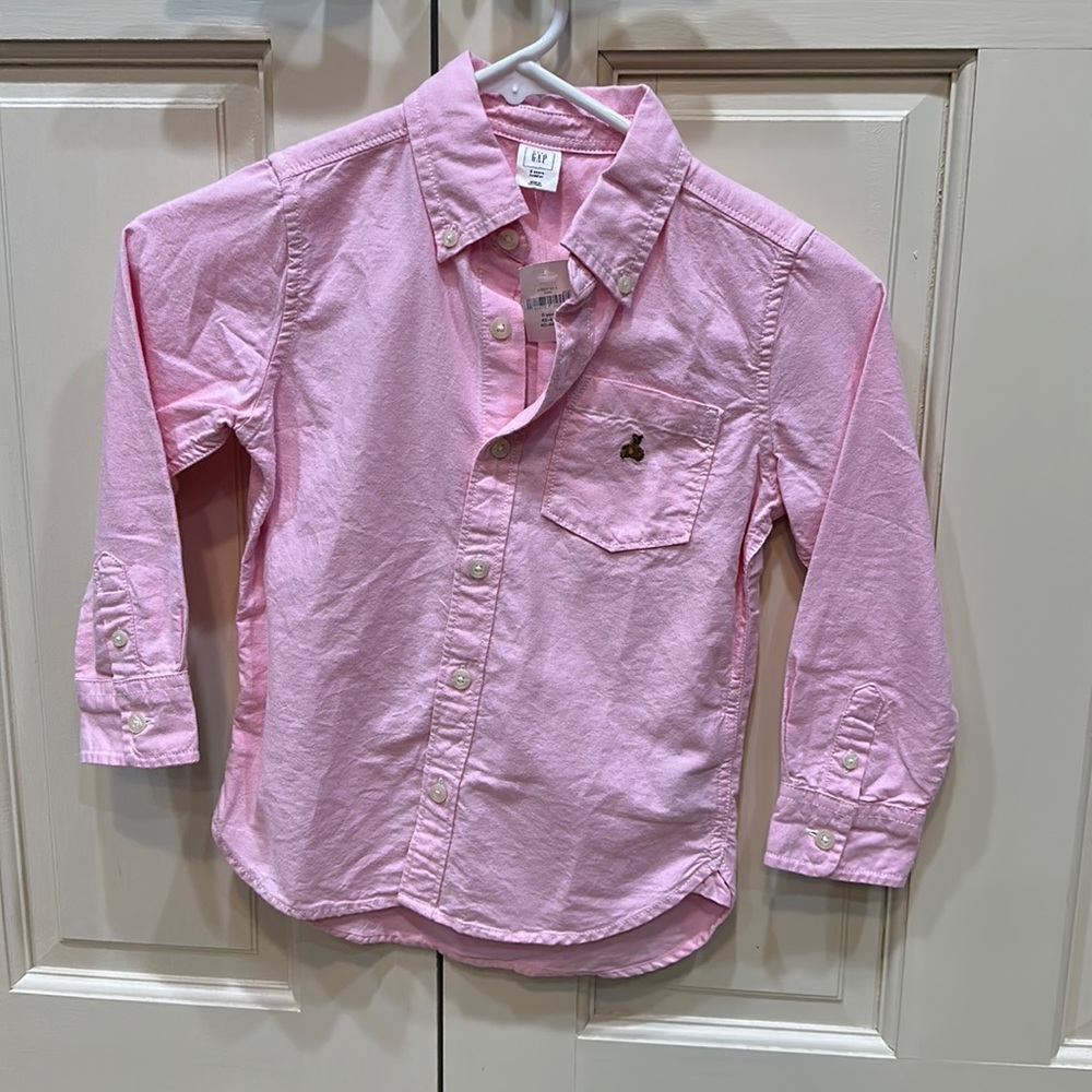 NWT BabyGap pink Oxford long sleeve button down